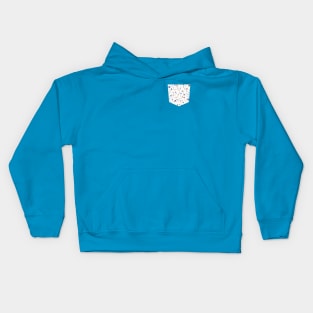 Pocket - Blue Soft Flowers Kids Hoodie